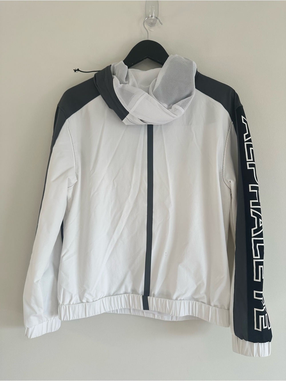 Alphalete Infinity Tech Jacket Size Small White Grey Windbreaker - Picture 3 of 10